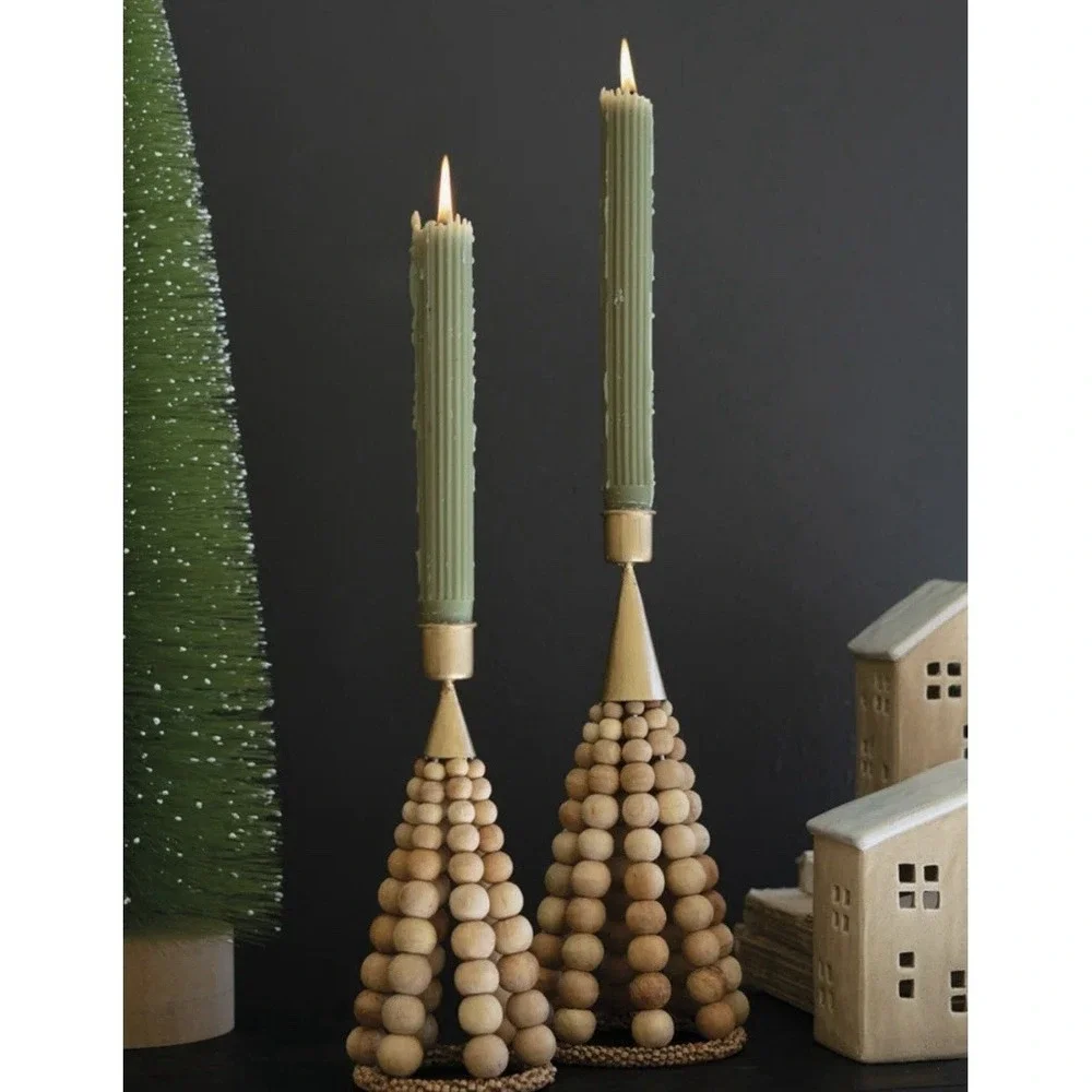 Peoro‎ WOOD/METAL Tabletop Candlestick